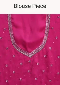 Pink Ombre Sequins Saree With Scallop Border