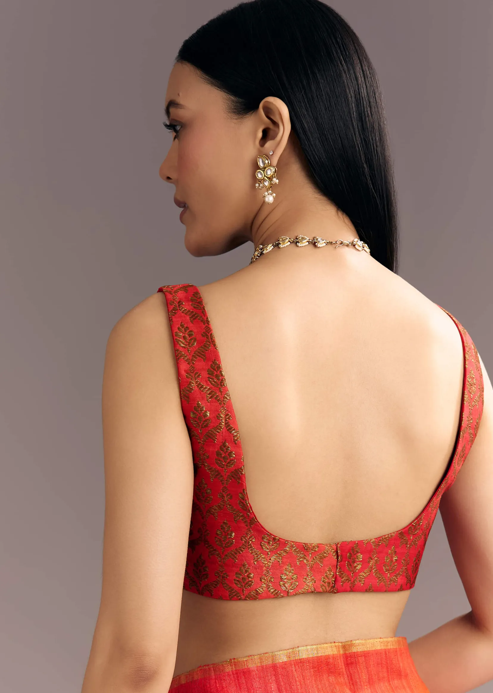 Pink Red Kora Silk Handloom Saree With Woven Traditional Motif