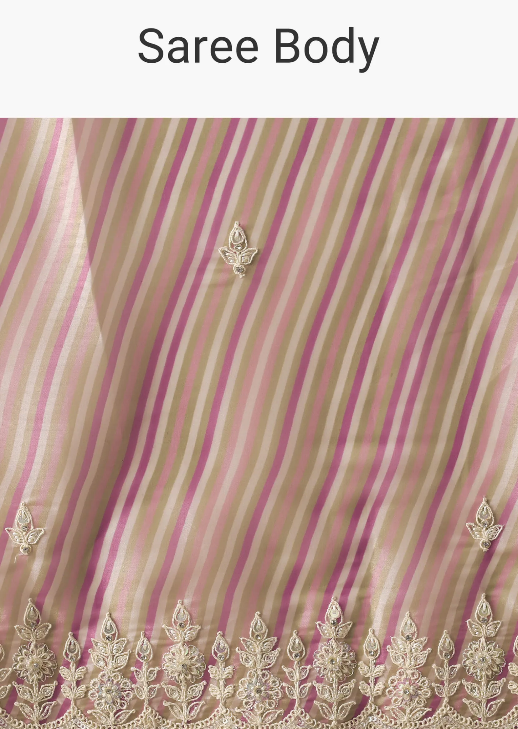 Pink Satin Saree With Belt And Unstitched Blouse Piece