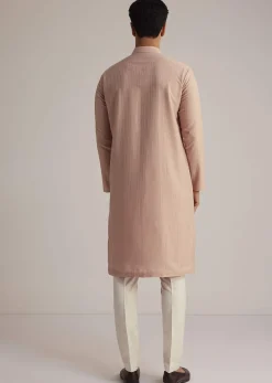 Pink Silk Blend Kurta With Pintuck Detailing