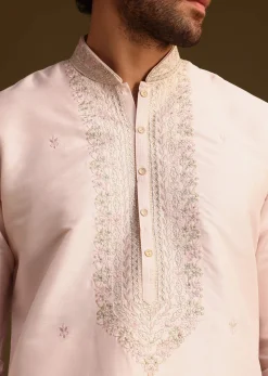 Pink Silk Full Sleeves Kurta And Pant