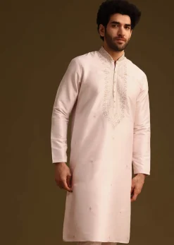 Pink Silk Full Sleeves Kurta And Pant
