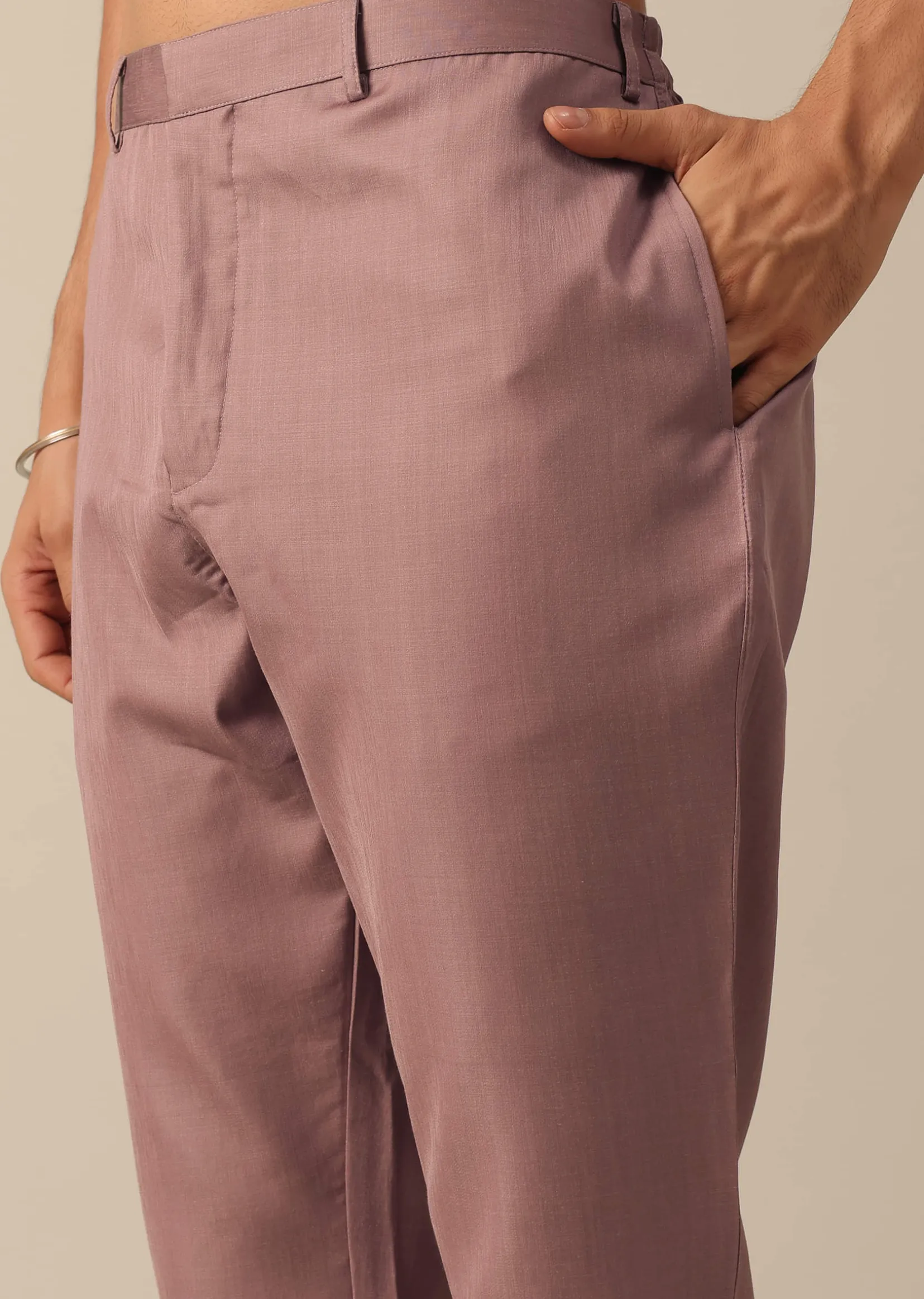 Pink Silk Indo Fusion Jacket Kurta Set