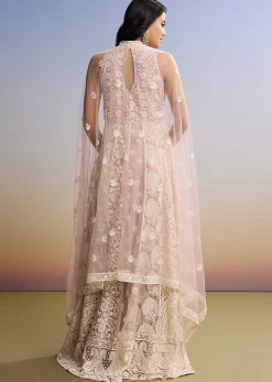 Pink Threadwork Anarkali With Dupatta