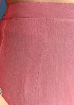 Pink Tissue Kurta Sharara Suit With Moti Cut Dana Work