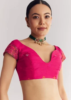 Pink Traditional Floral And Jaal Woven Saree