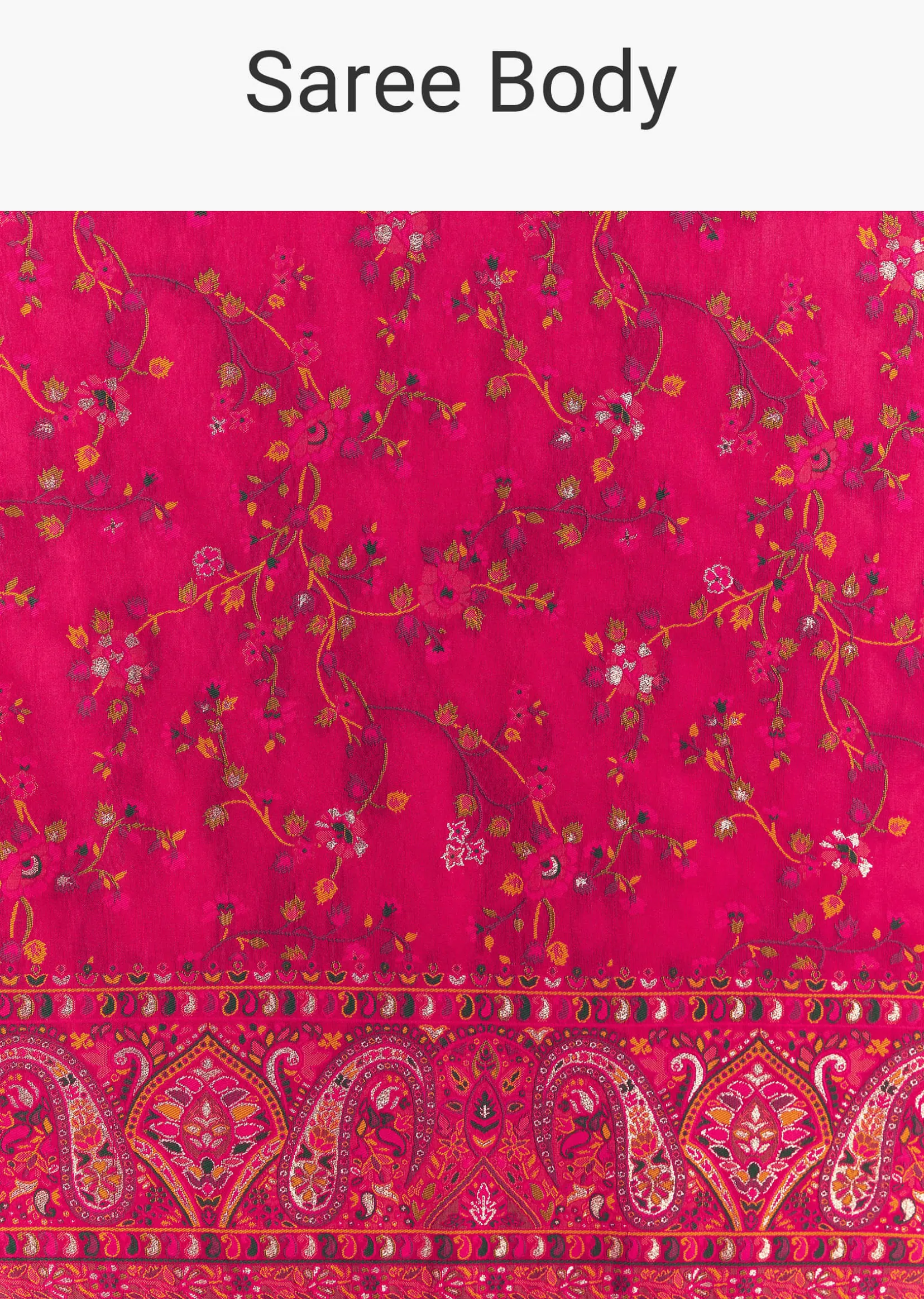 Pink Traditional Floral And Jaal Woven Saree