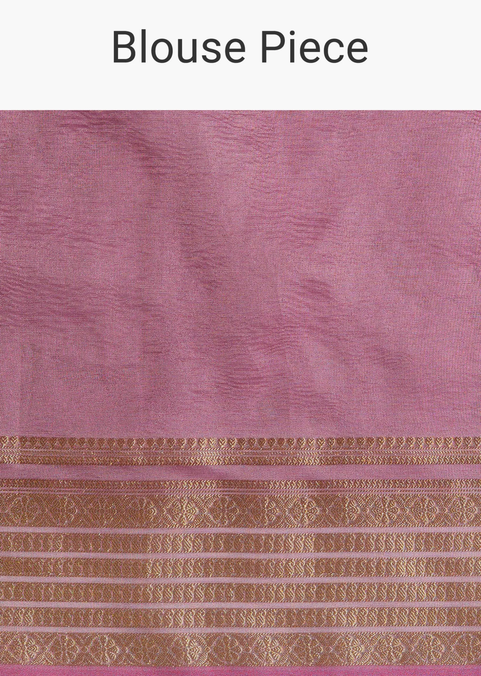 Pink Zari Woven Chanderi Saree With Unstitched Blouse