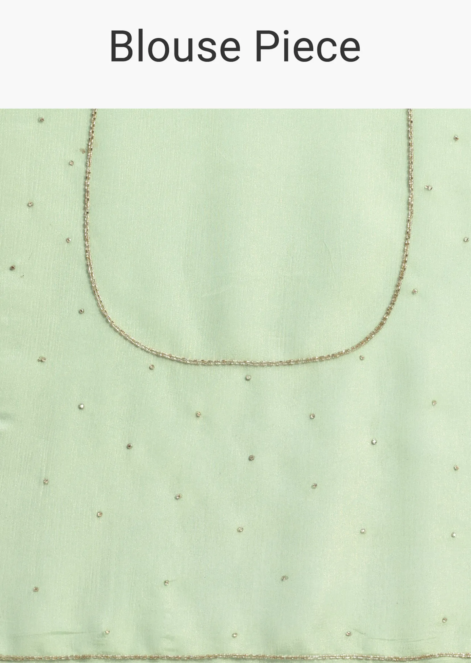 Pista Green Embroidered Georgette Saree With Unstitched Blouse