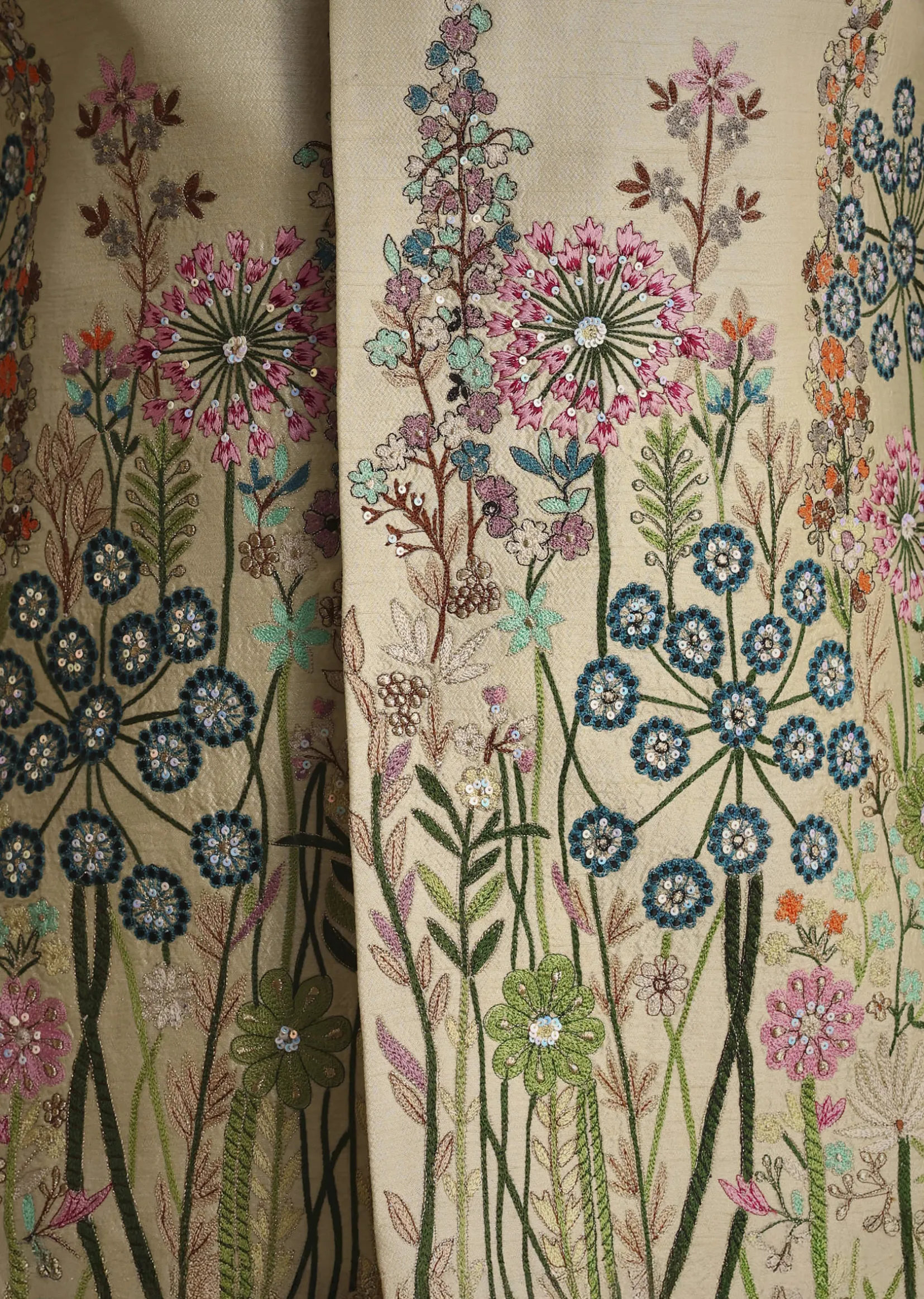 Pista Green Floral Embroidered Jacket Set