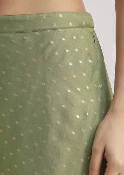 Pista Green Floral Embroidered Palazzo Set