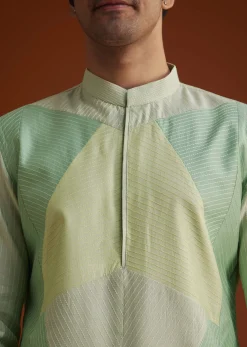 Pista Green Kurta Set In Contemporary Design