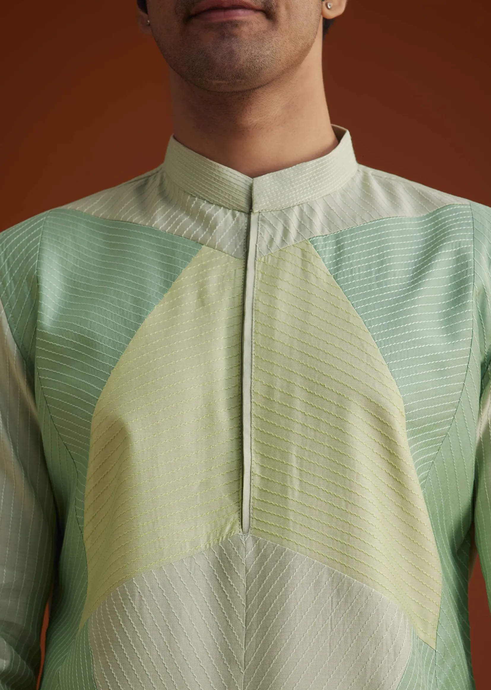 Pista Green Kurta Set In Contemporary Design