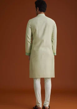 Pista Green Kurta Set In Contemporary Design