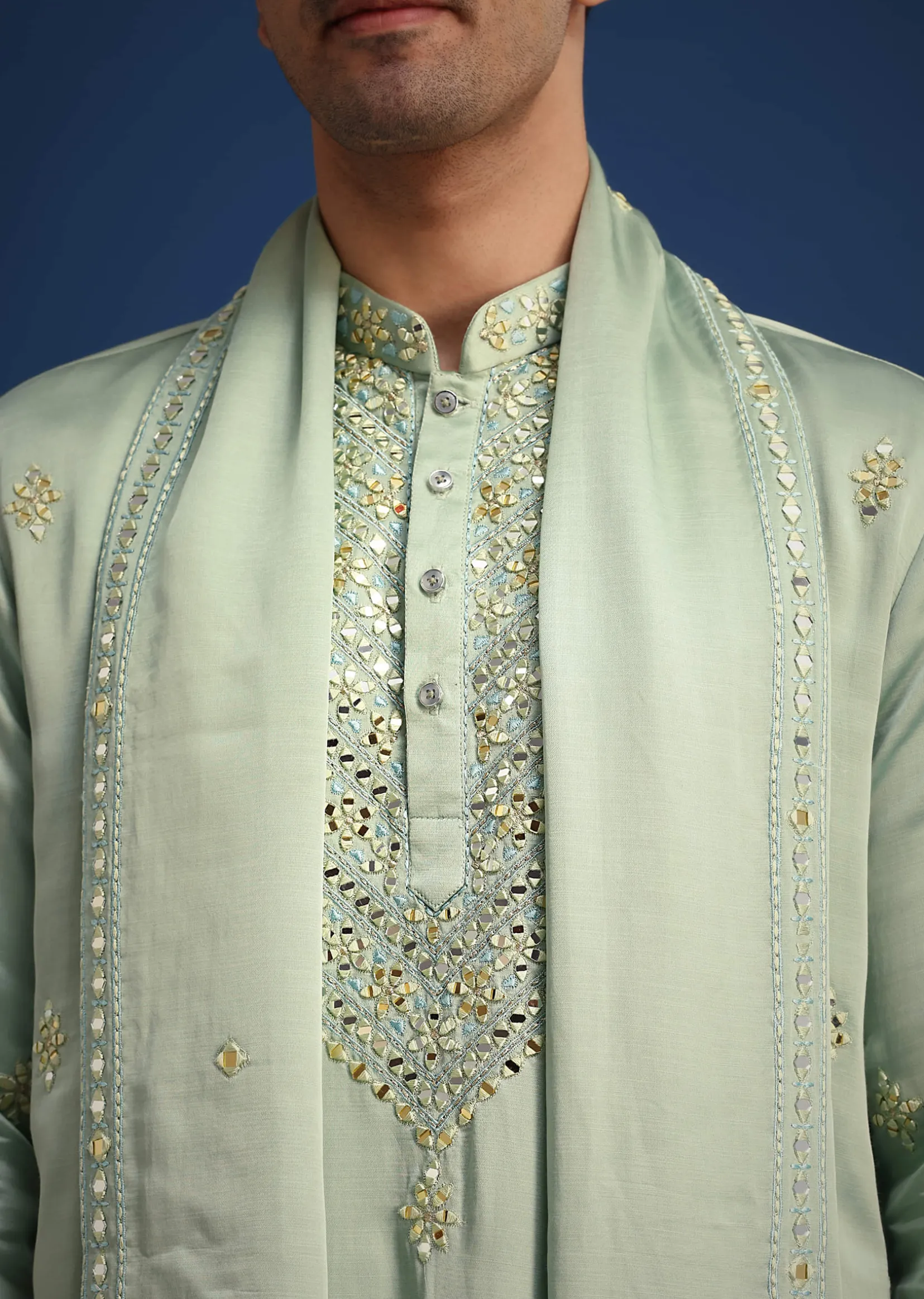Pista Green Kurta Set With Dupatta