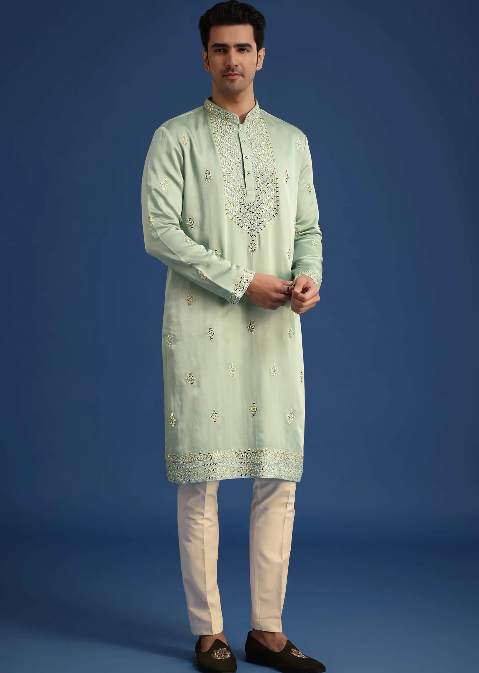 Pista Green Kurta Set With Dupatta