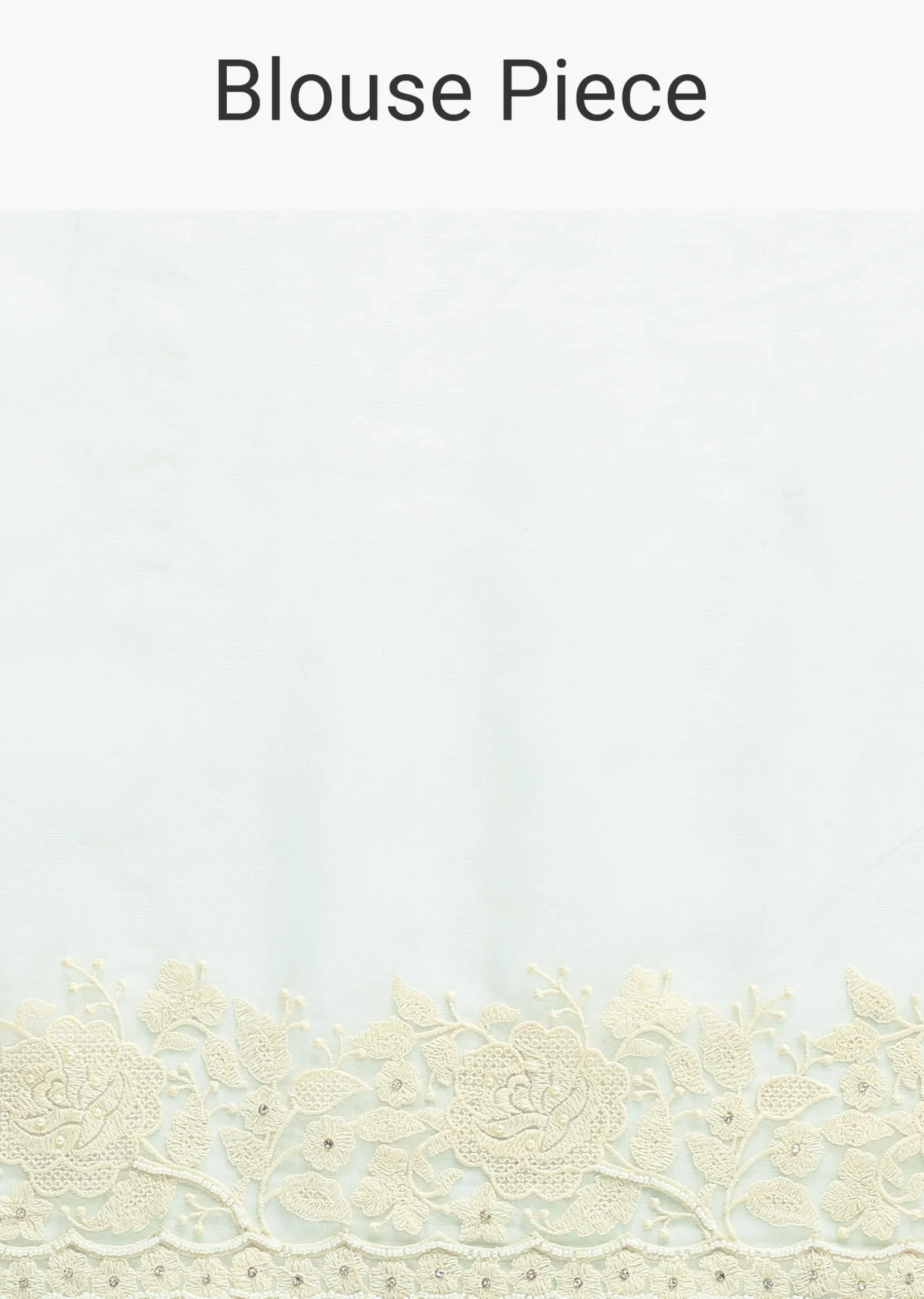 Pista Green Organza Silk Chikankari Saree With Bead Work And Unstitched Blouse Fabric