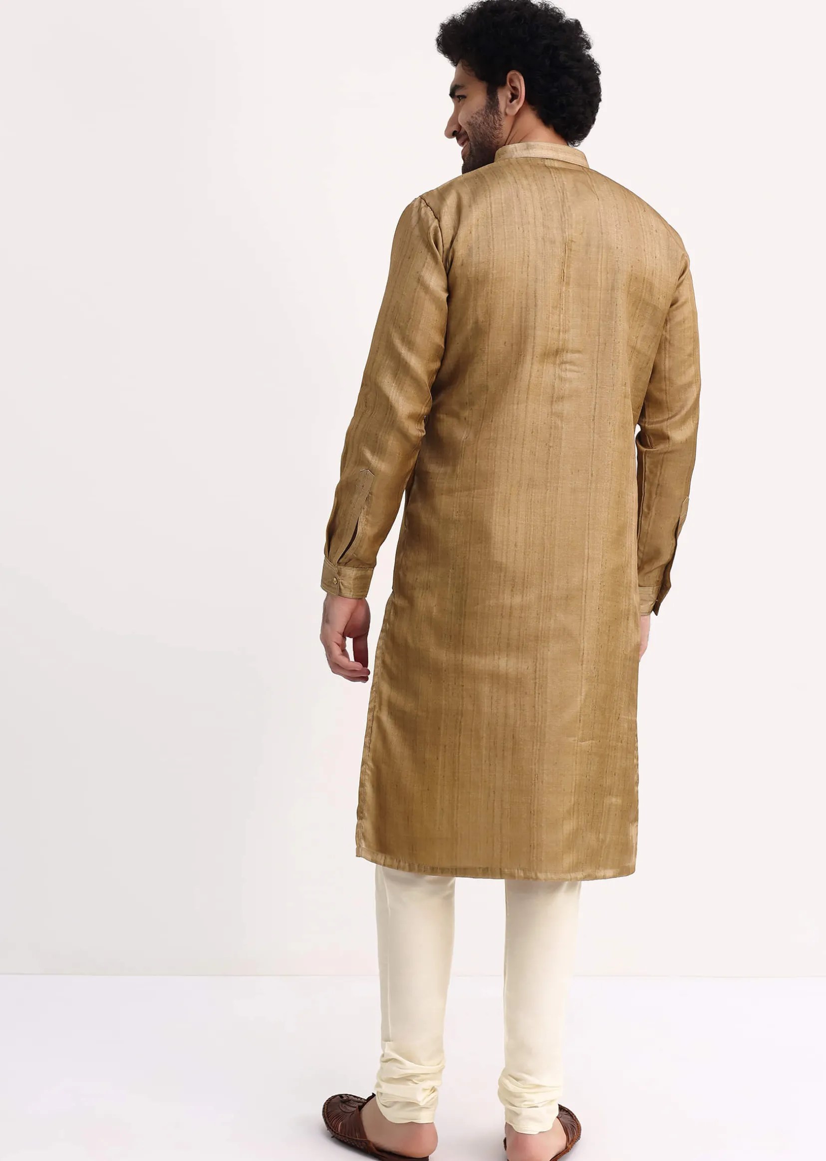 Plain Brown Kurta And Pyjama Set