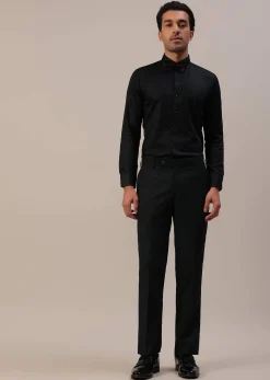 Plum Purple Stone Studded Tuxedo Set In Polyester