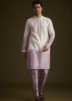 Purple and Lilac Ombre Sherwani With Embroidery