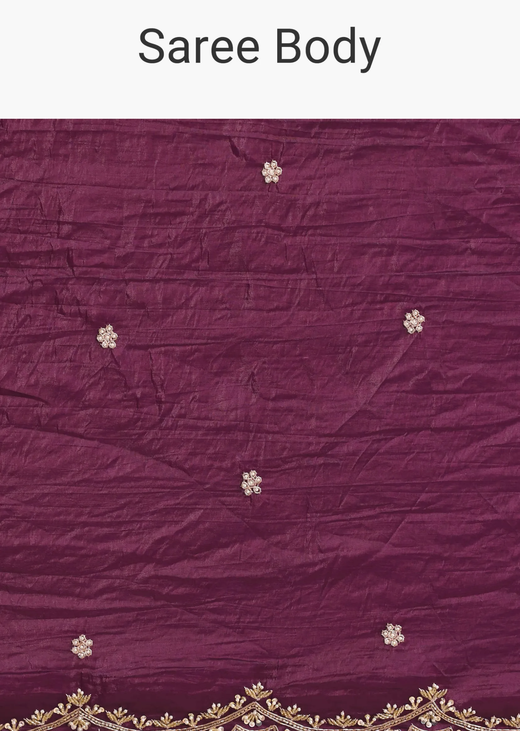 Purple Crushed Tissue Saree With Sequin And Cutdana Embroidered Border