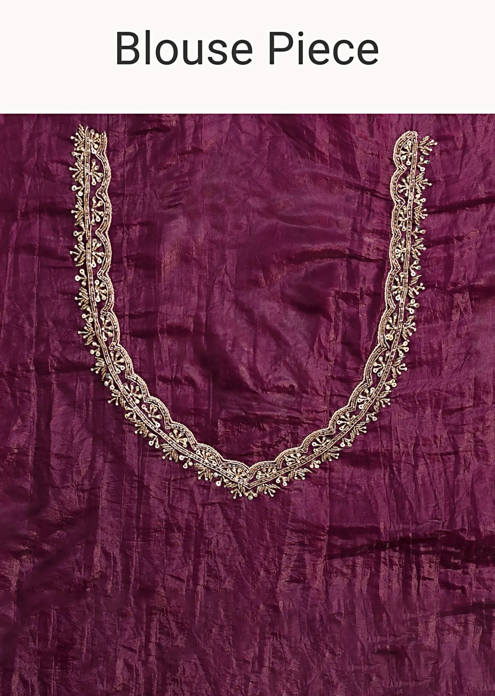 Purple Crushed Tissue Saree With Sequin And Cutdana Embroidered Border