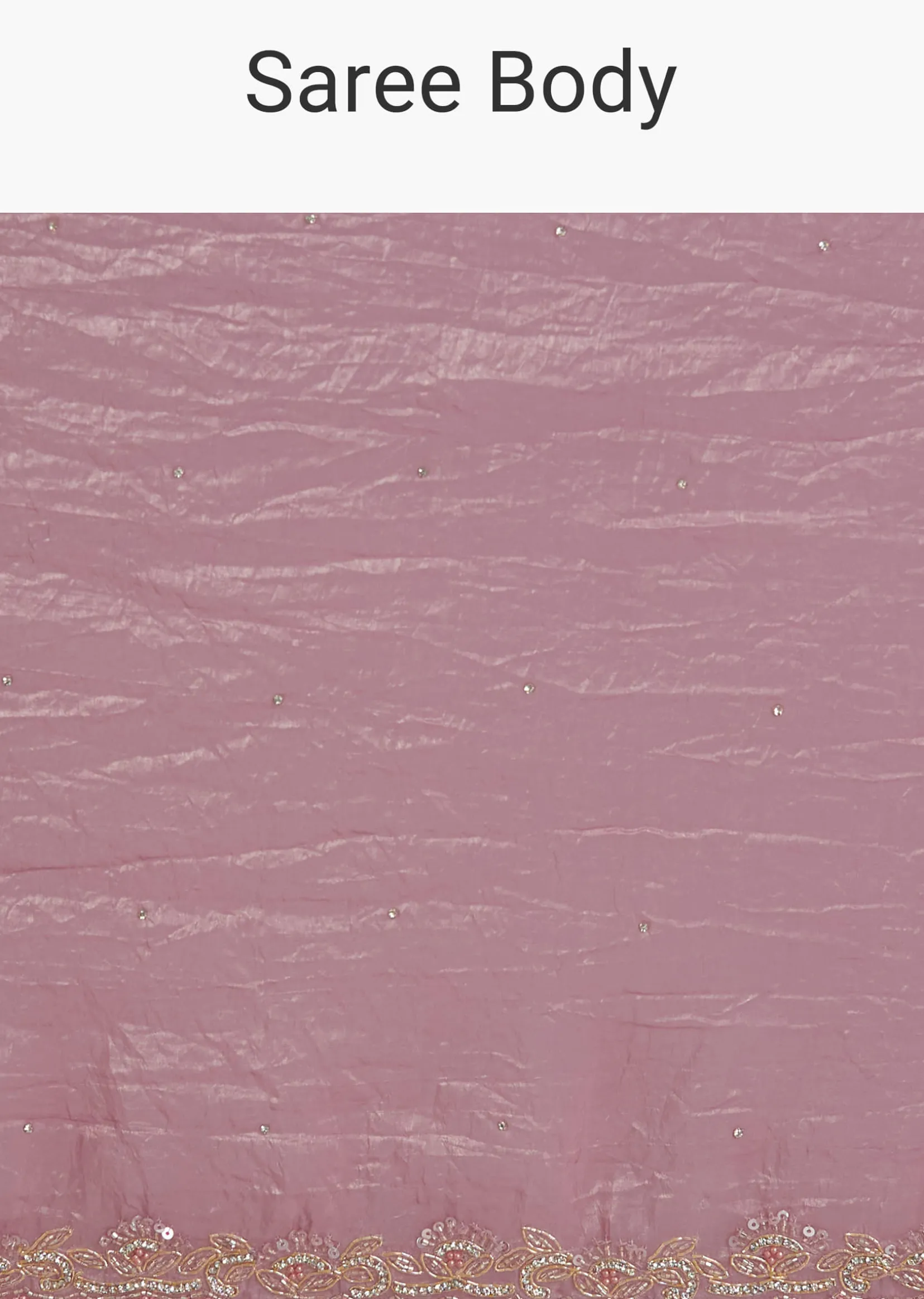 Purple Crushed Tissue Saree With Stone Embellishment And Embroidered Border
