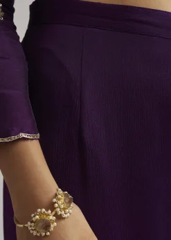 Purple Cutdana Sharara Set With Dupatta