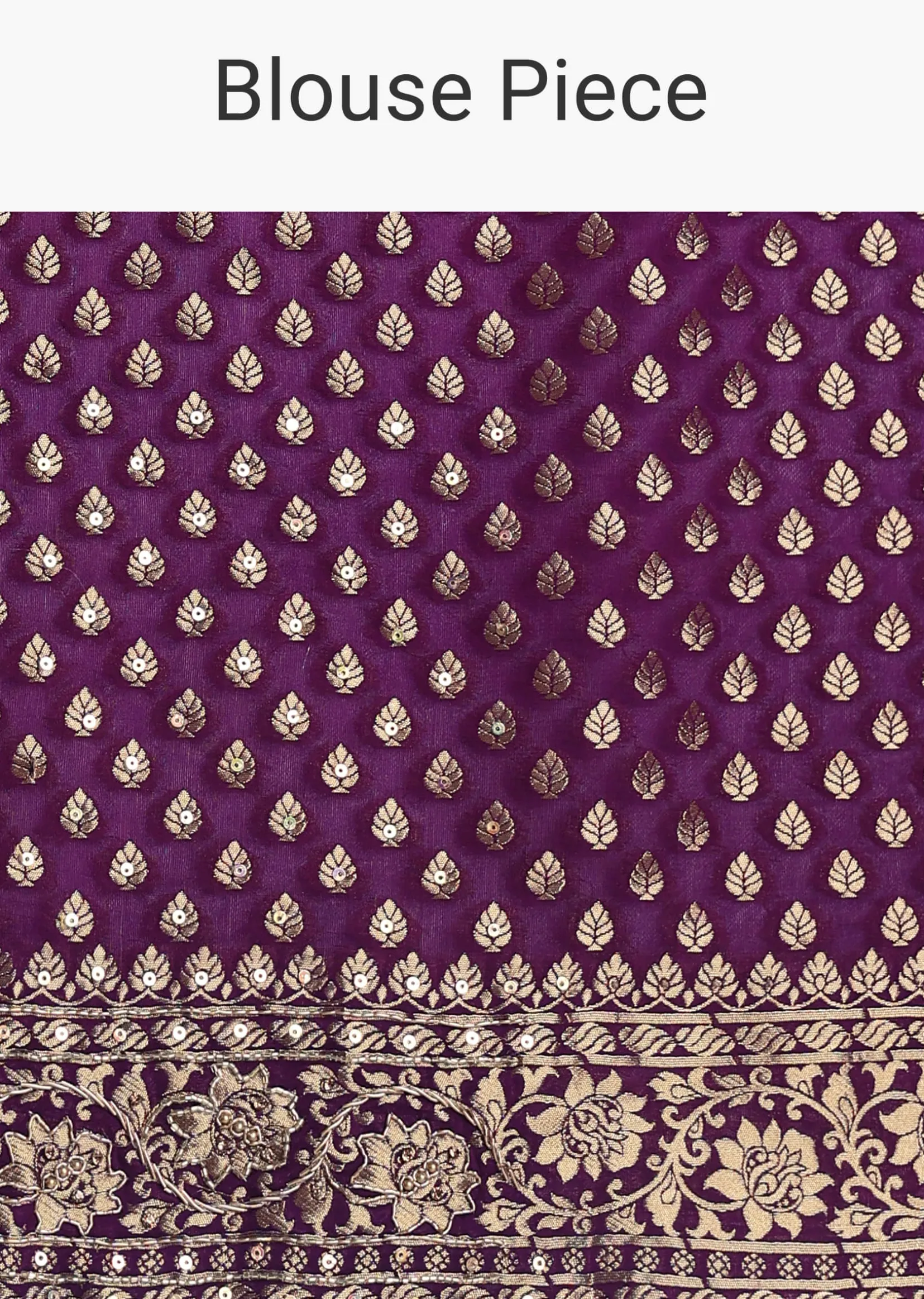 Purple Embroidered Saree With Zardosi And Cutdana Work