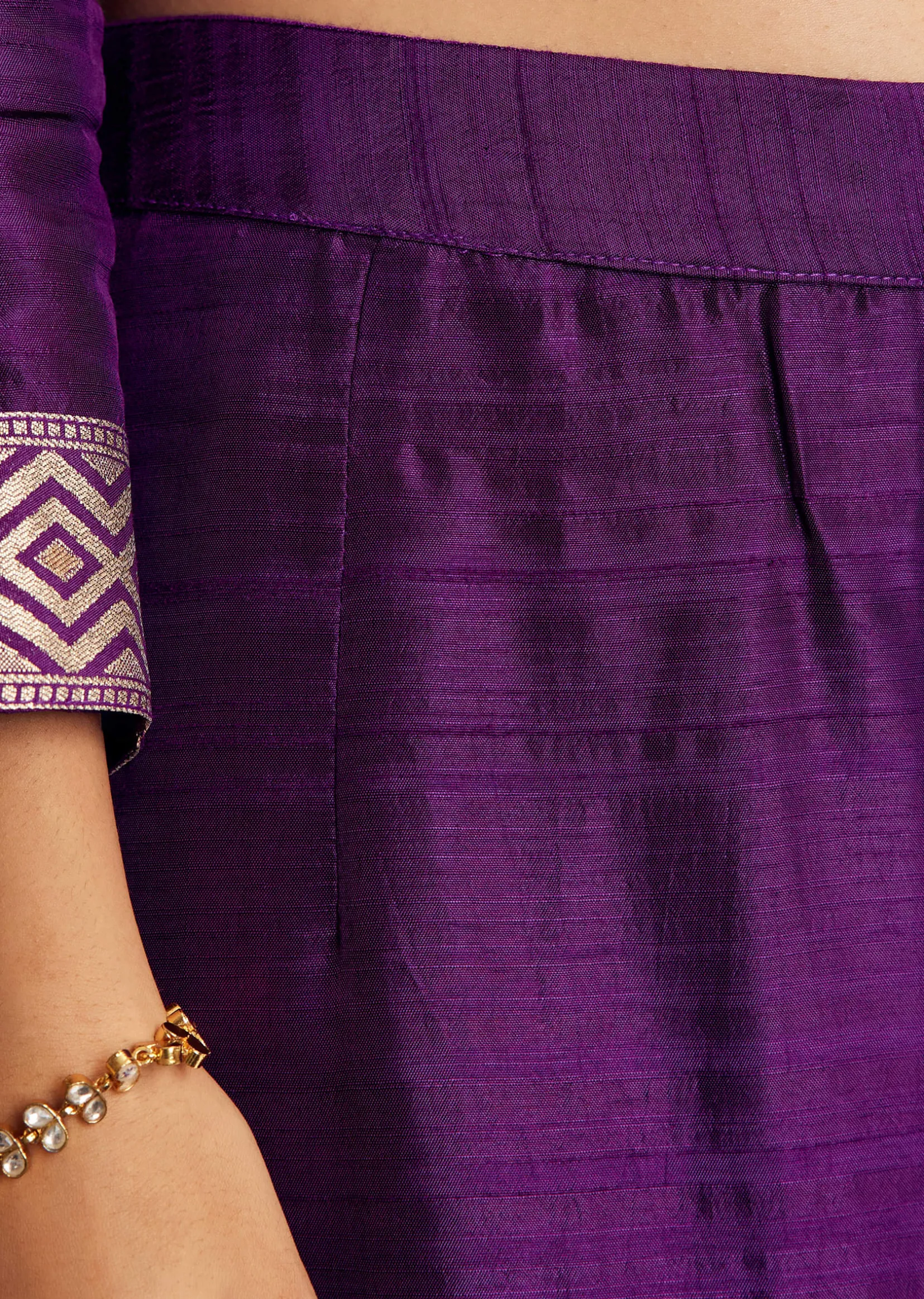 Purple Jacquard Silk Anarkali Dupatta Suit With Traditional Weave