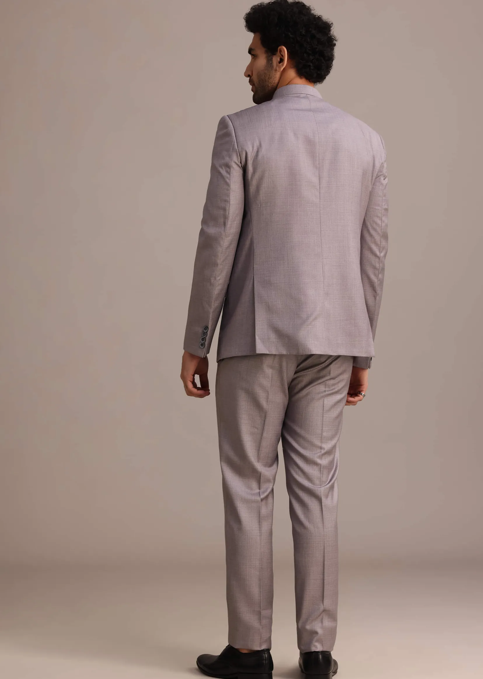 Purple Jodhpuri Set With Pocket Square