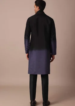 Purple Ombré Kurta Set With Dupatta