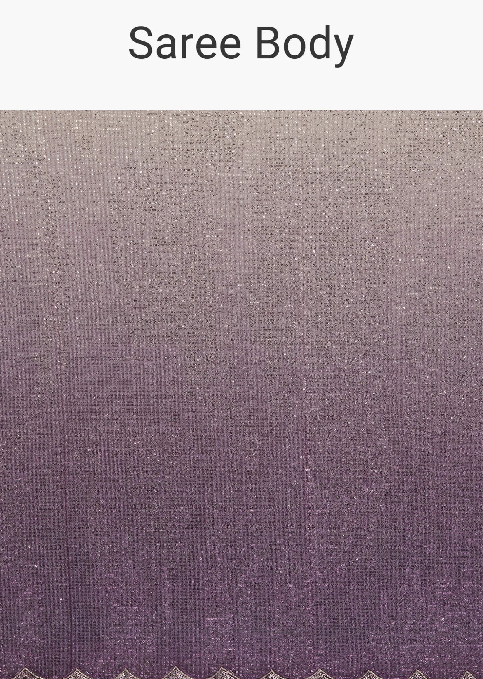 Purple Ombre Sequins Saree With Scallop Border