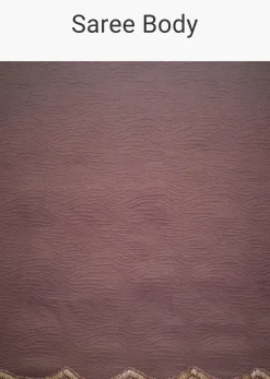Purple Ombre Tissue Saree With Scallop Border