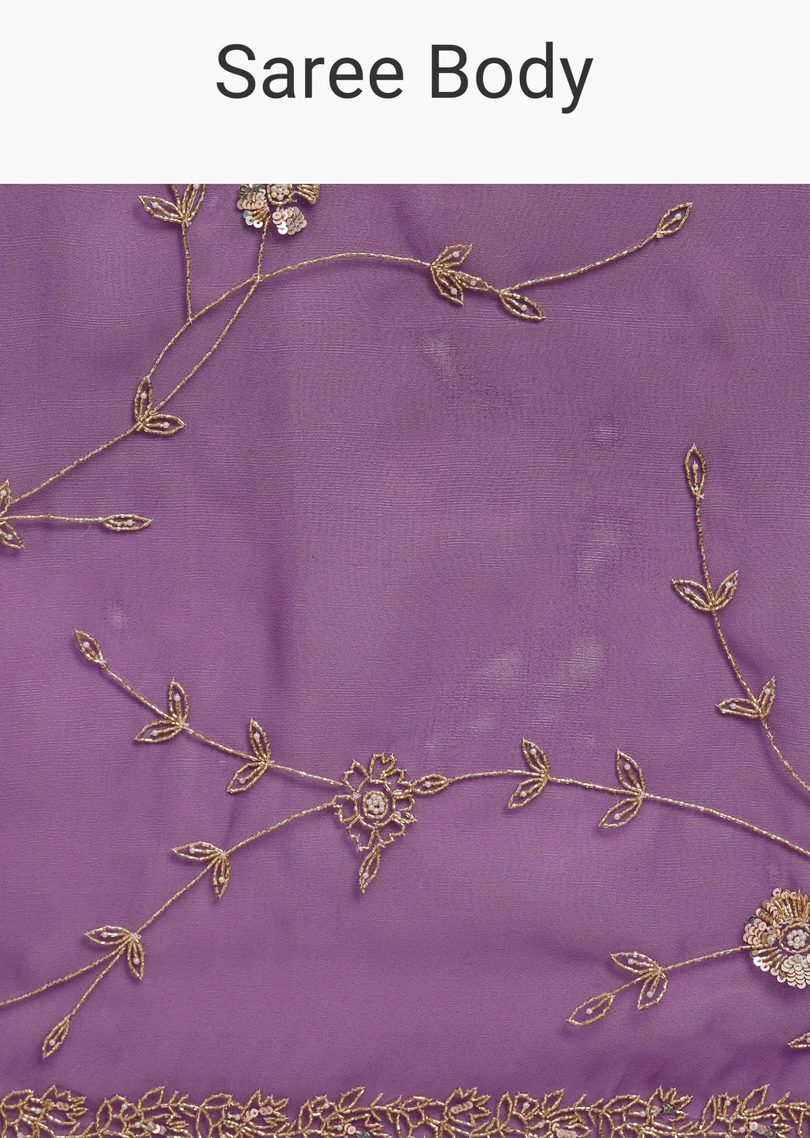 Purple Organza Tissue Saree With Sequins And Cutdana Jaal