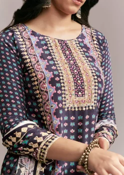 Purple Printed Sharara Set