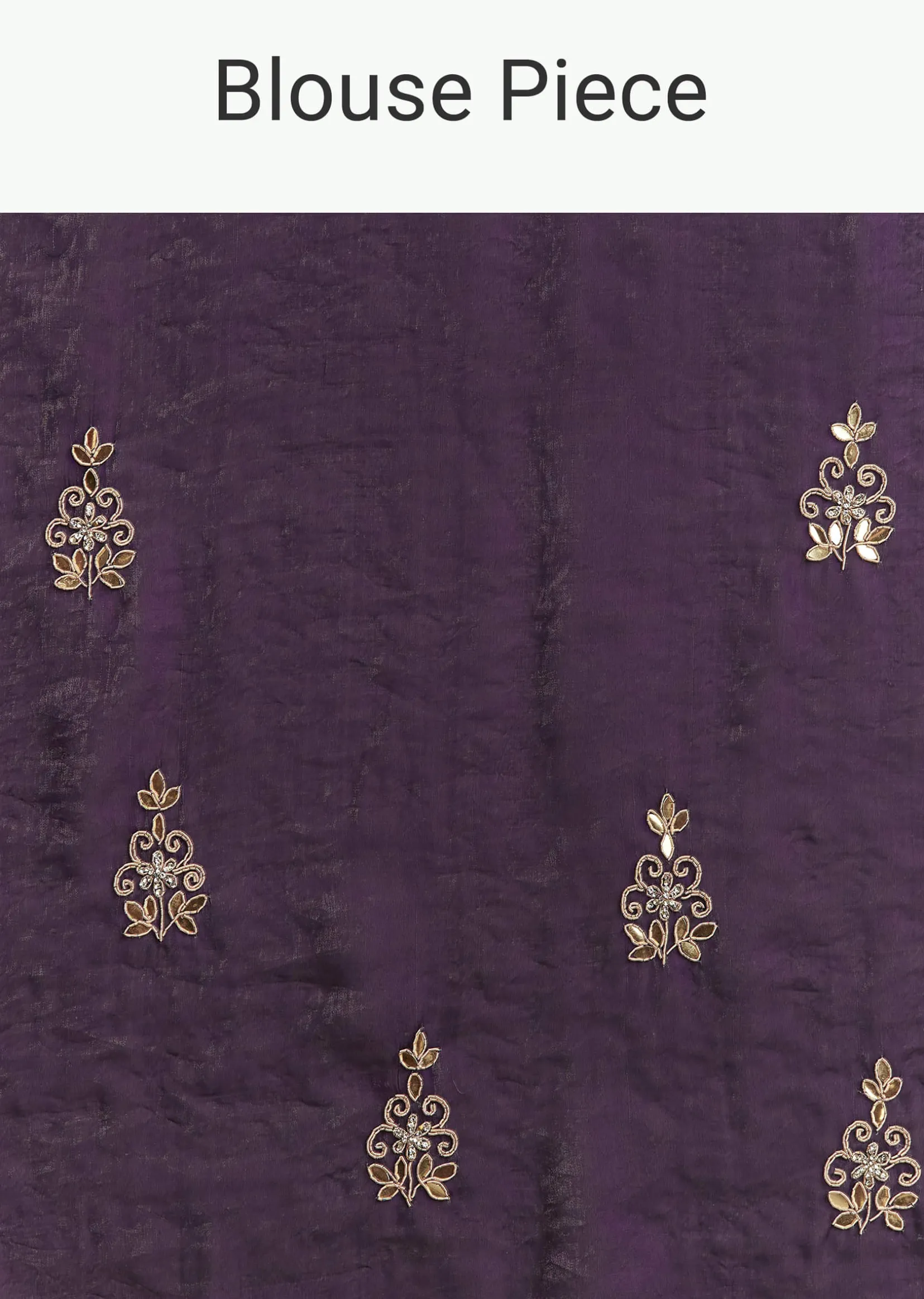 Purple Satin Saree With Gotapatti Work And Scallop Border