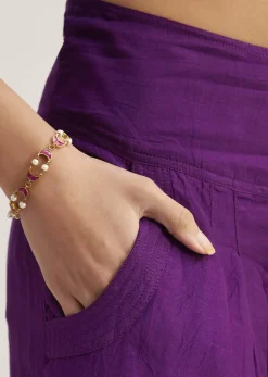Purple Silk Kurta Set With Resham Embroidery And Dupatta