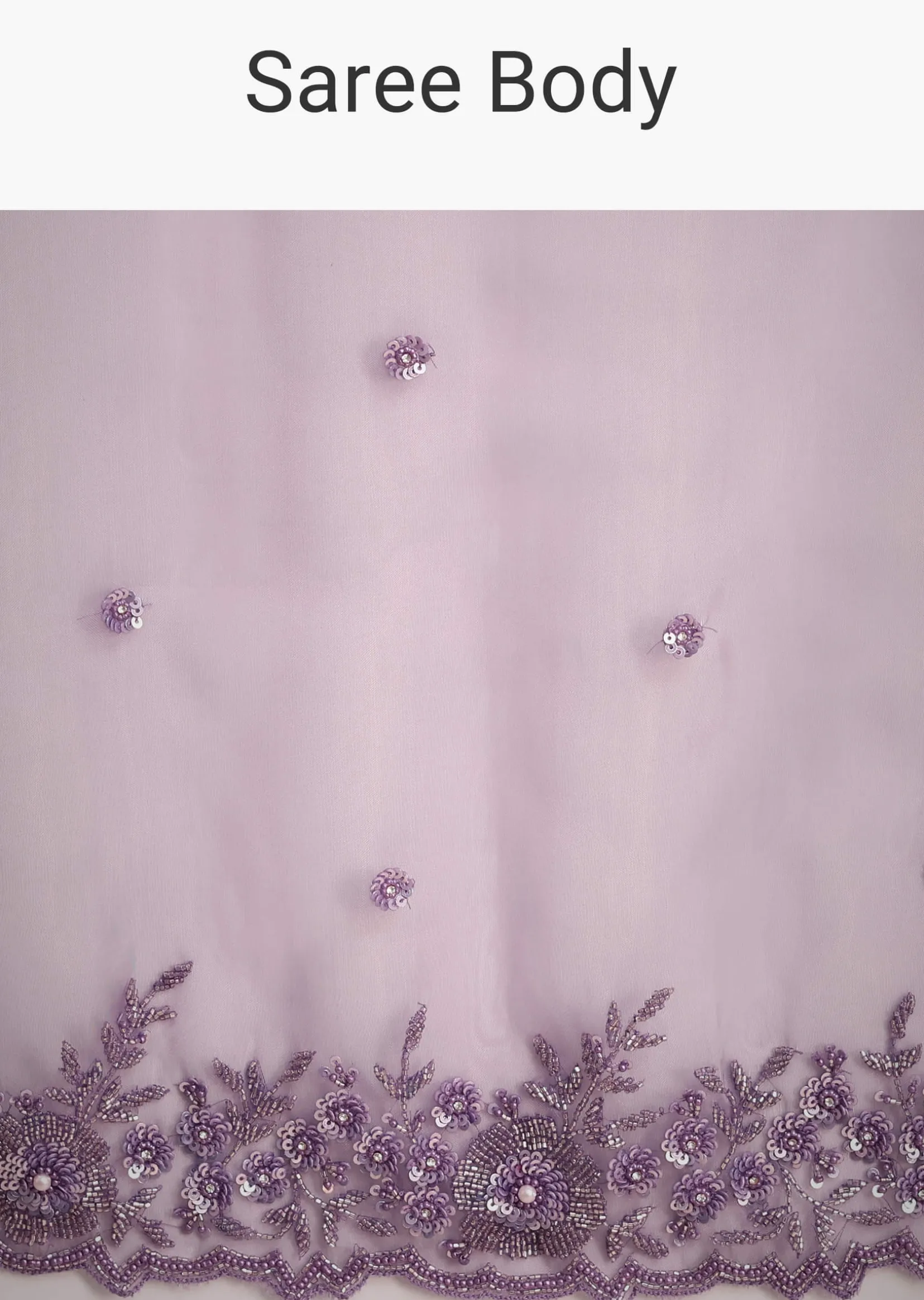 Purple Soft Organza Saree With Cutdana Sequins Embroidery