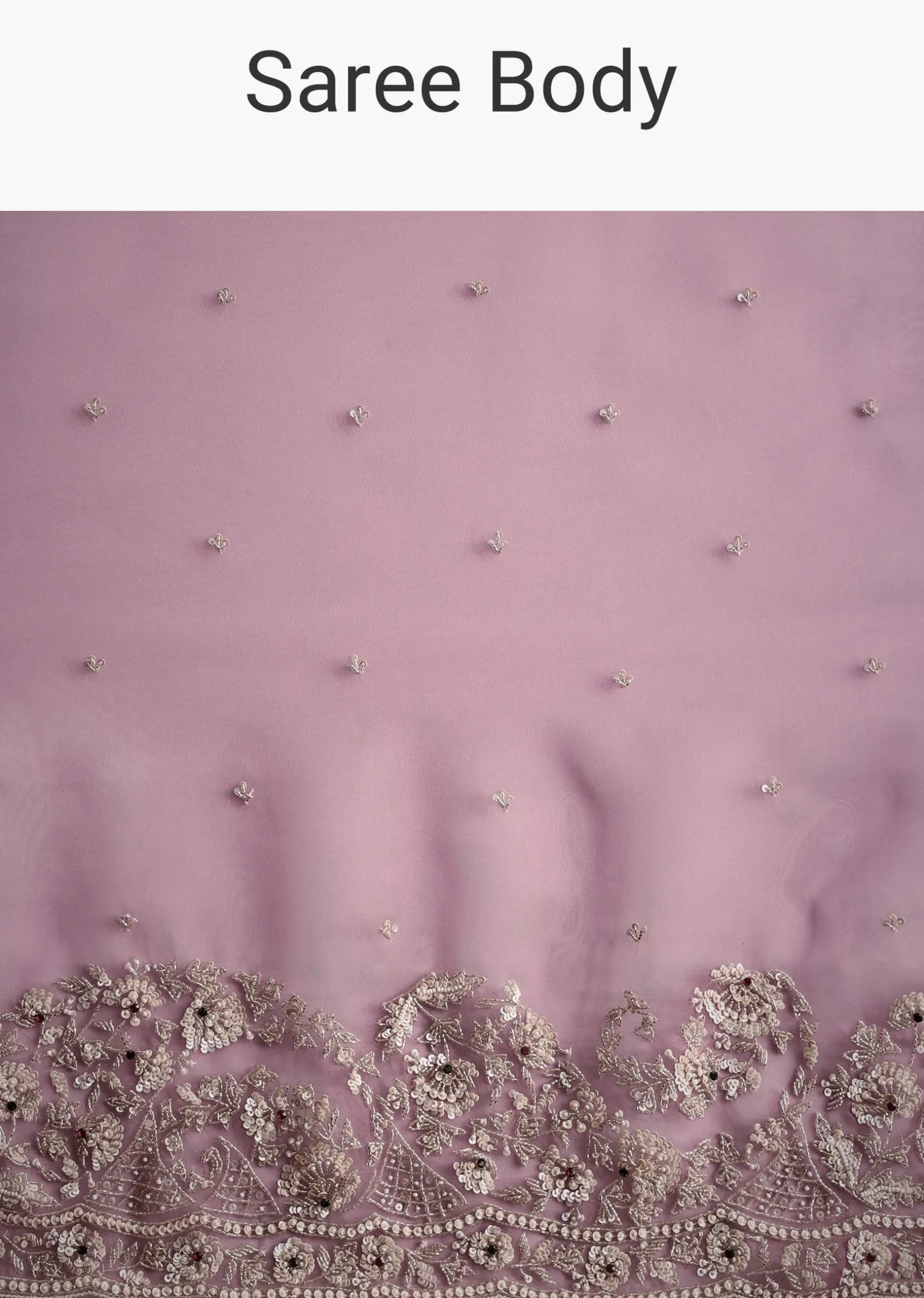 Purple Tissue Embellished Saree With Floral Embroidery All Over