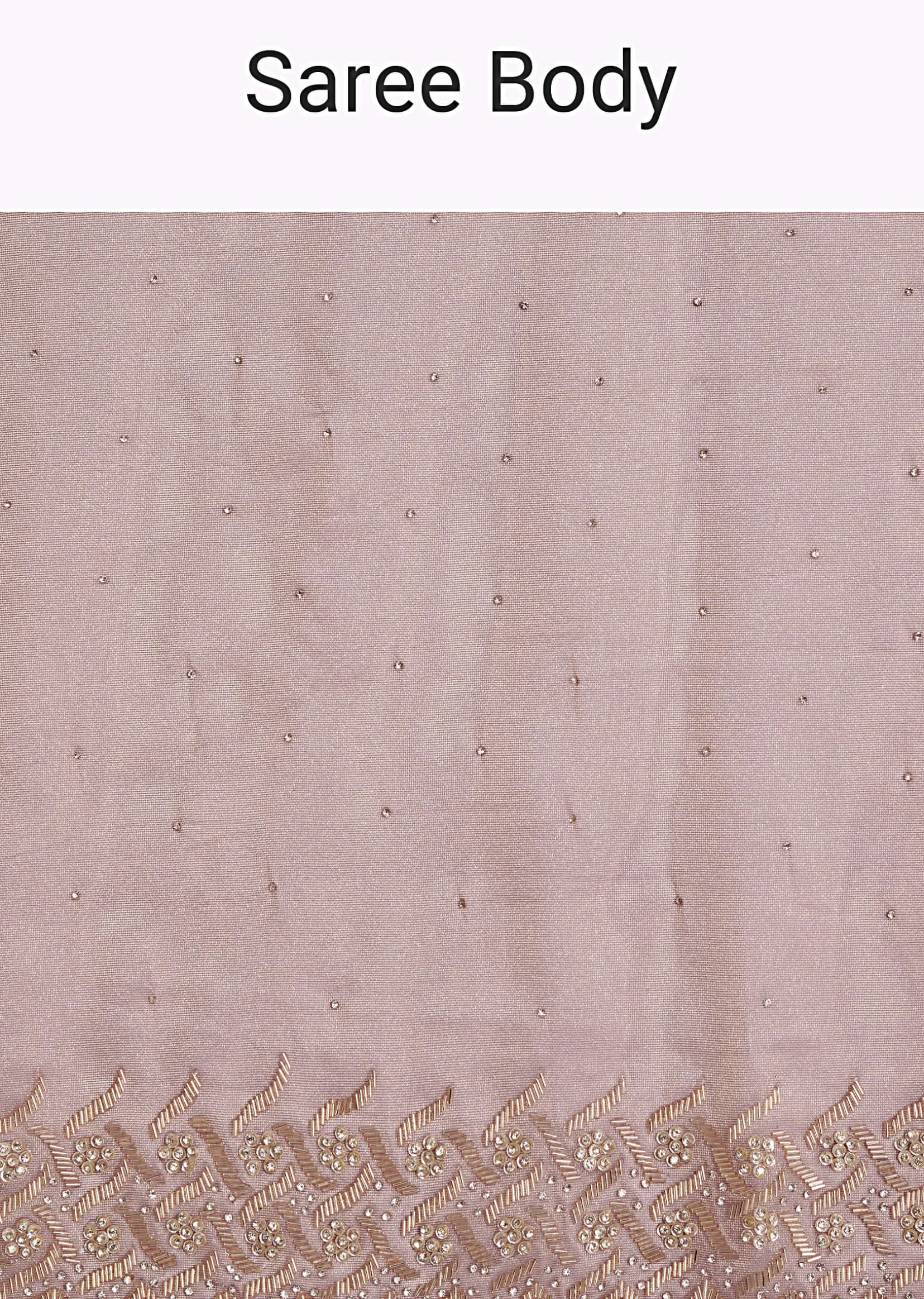 Purple Tissue Saree With Cutdana And Stone Embroidery