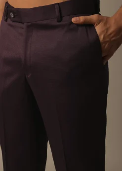 Purple Tuxedo With Intricate Cut Work