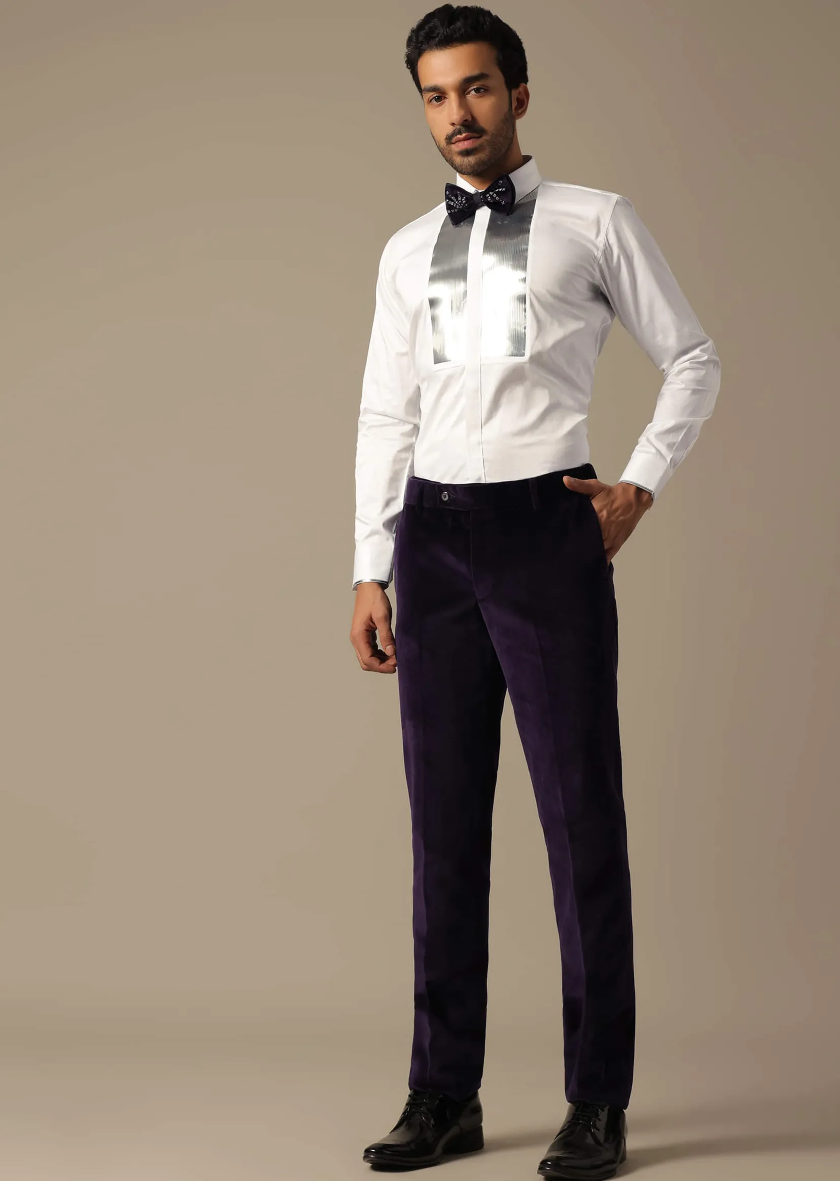 Purple Velvet Tuxedo For Grooms