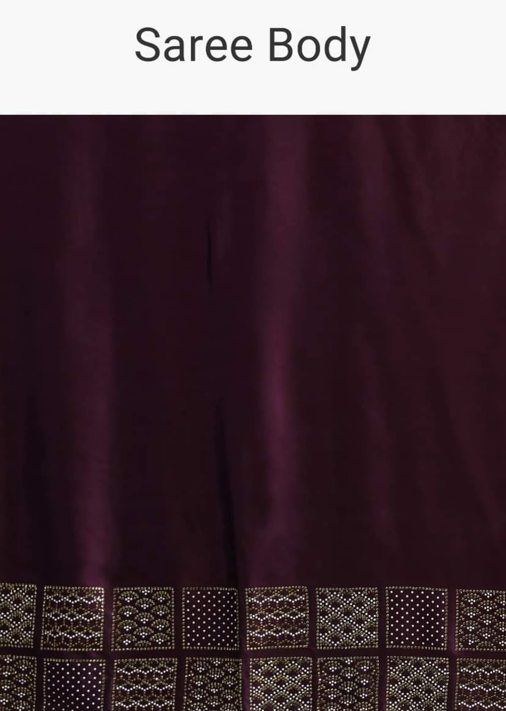 Raisin Purple Saree In Satin With Two Toned Kundan Embellished Border And Ready Stitched Blouse