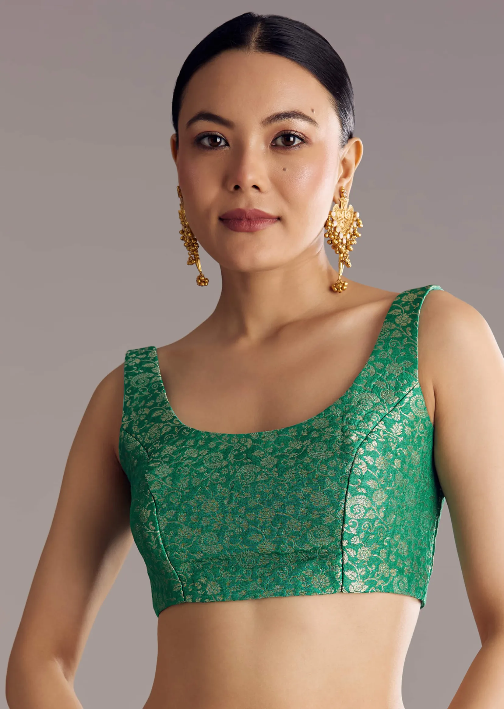 Rama Green Dola Silk Saree