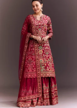 Rani Pink Embroidered Palazzo Set