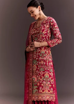 Rani Pink Embroidered Palazzo Set