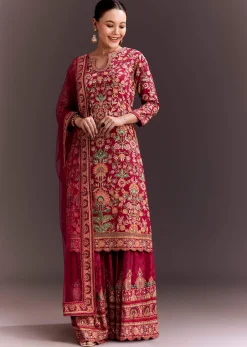 Rani Pink Embroidered Palazzo Set