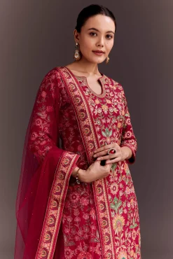 Rani Pink Embroidered Palazzo Set
