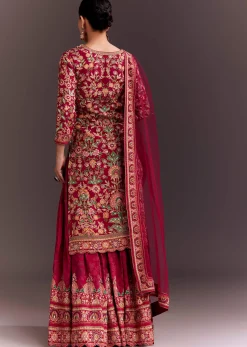 Rani Pink Embroidered Palazzo Set